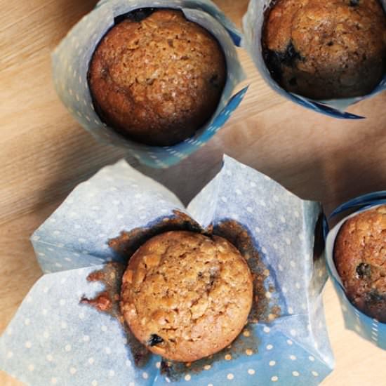 Whole Wheat Blueberry Muffins