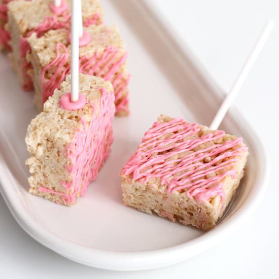 White Chocolate Rice Krispies Pops