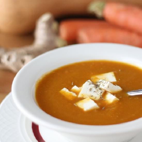 Butternut Squash Carrot Ginger Soup