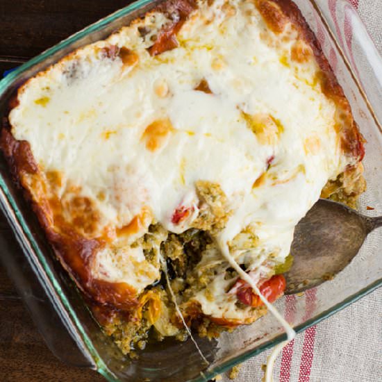 Pesto Asparagus Quinoa Casserole