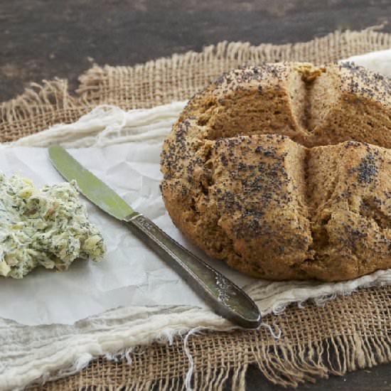 Rye Soda Bread with Dill Butter