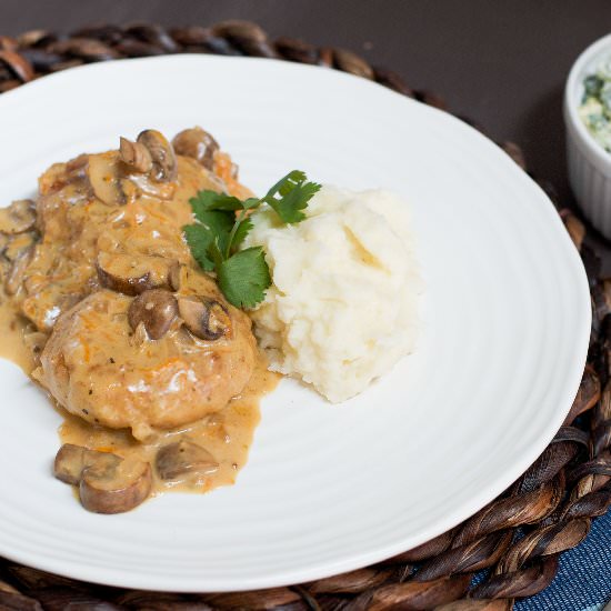 Chicken Kotleti in Mushroom Sauce