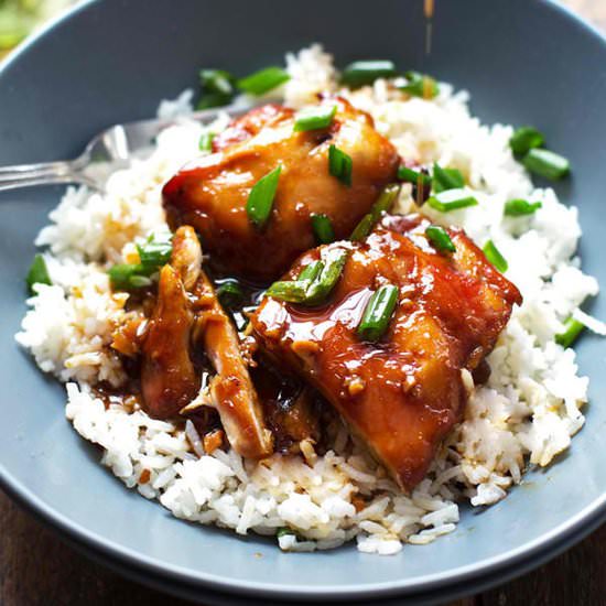 Sticky Bourbon Chicken and Rice