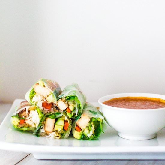 Thai Fresh Spring Rolls and Sauce