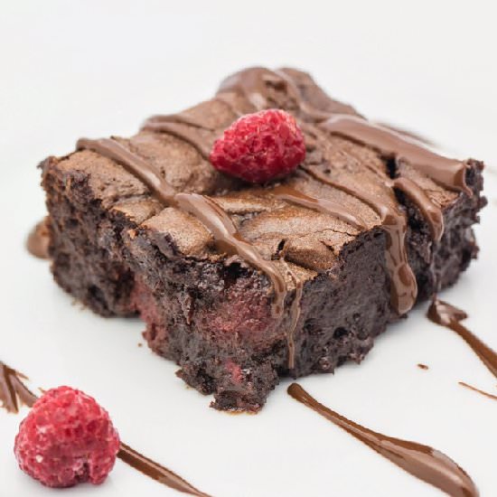 Chocolate Raspberry Avocado Brownie