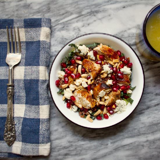 Kale, Quinoa, Pomegranate Bowl