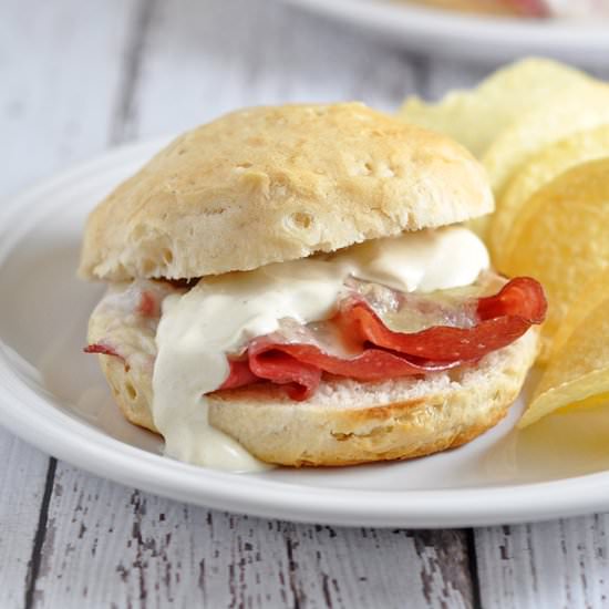 Biscuit Reuben Sandwiches