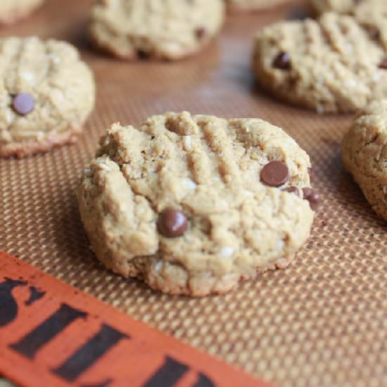 Almond Butter Chocolate Oat Cookies