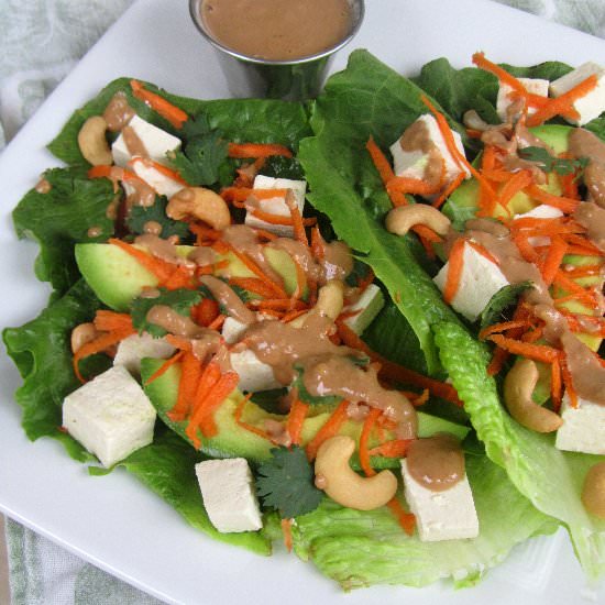 Tofu Lettuce Wraps w/ Cashew Sauce