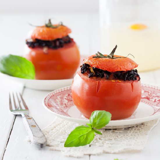 Stuffed Tomatoes with Black Rice