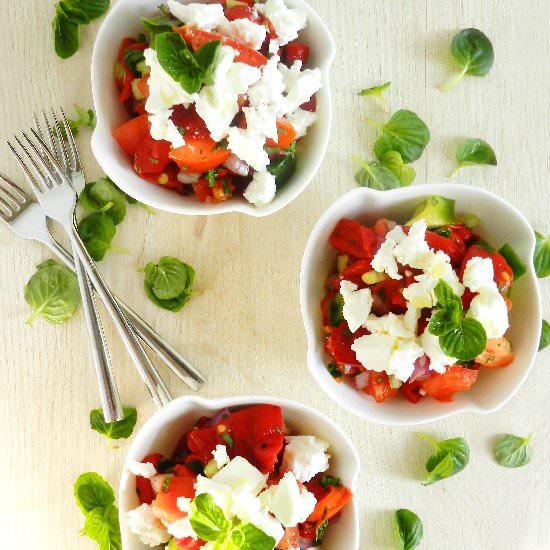Summer Salad with Peppers and Mint