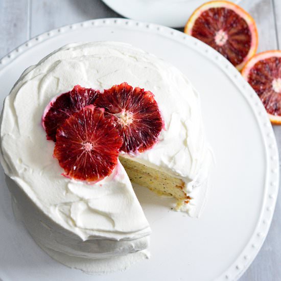 Blood Orange Poppy Seed Cake