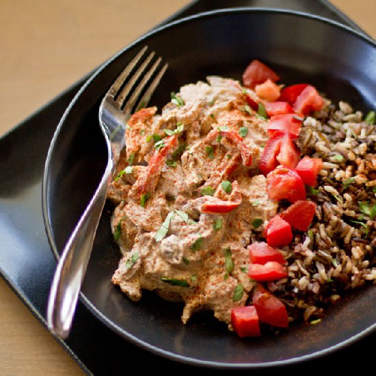 Chicken in Chile de Arbol Sauce