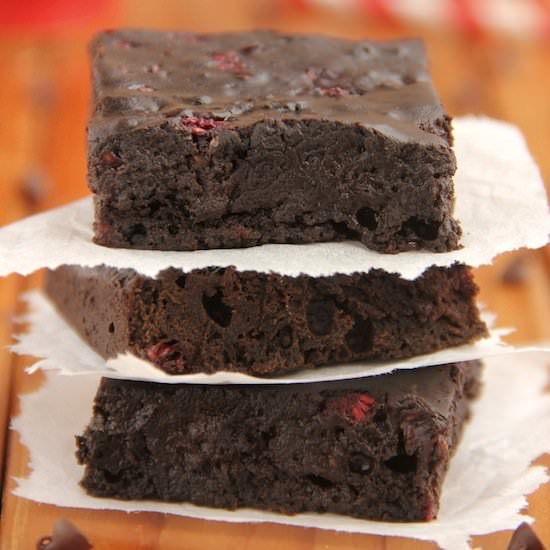 Dark Chocolate Raspberry Browies