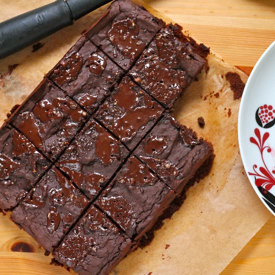 Fudgy adzuki bean brownies