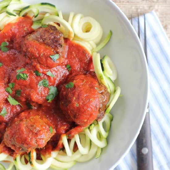 Zucchini Noodles with Meatballs