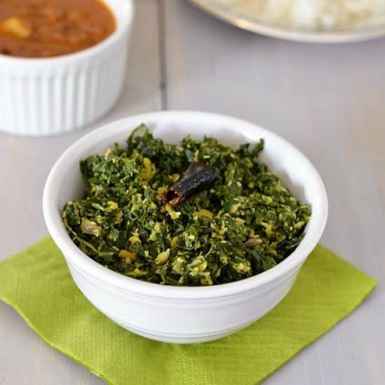 Kale leaves poriyal/stir fry