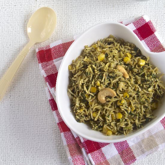 Spinach Corn Rice