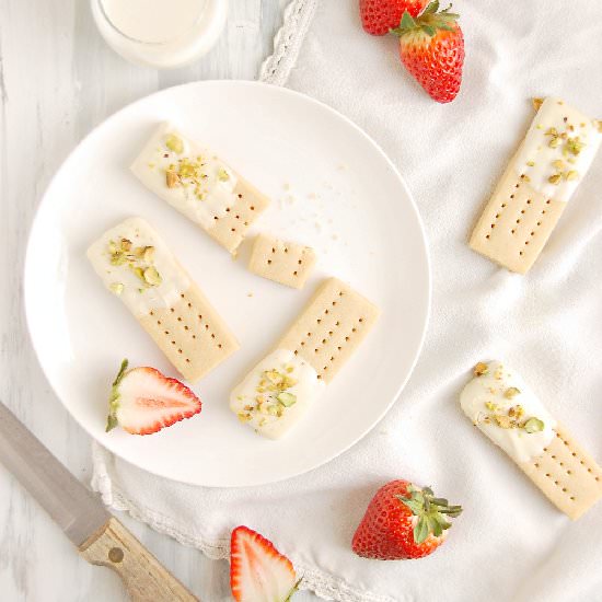 White Chocolate Dipped Shortbread