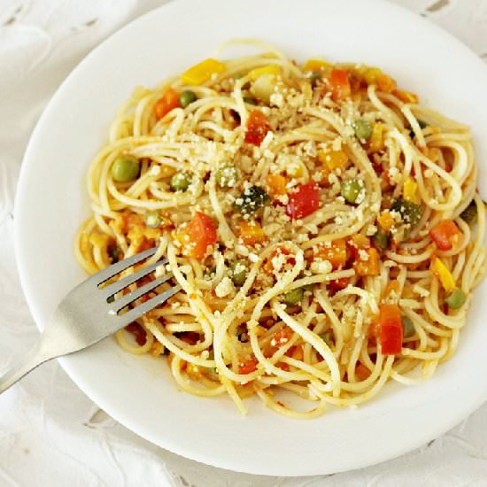 Spaghetti with Vegetable Ragu