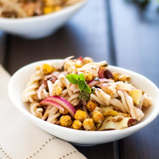 Greek Pasta Salad w Chickpeas