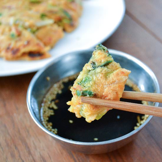 Kim Chi Pancakes and Dipping Sauce