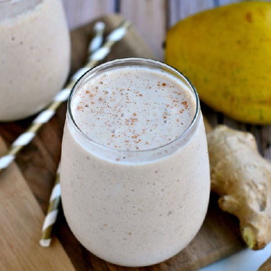 Pear Ginger Cinnamon Oat Smoothie