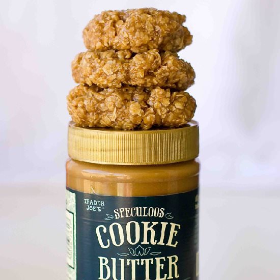 No Bake Speculoos Oatmeal Cookies