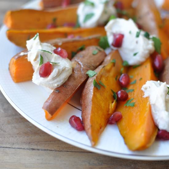 Sweet Potatoes and Tahini Yogurt