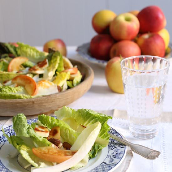 Apple, Halloumi and Almond Salad