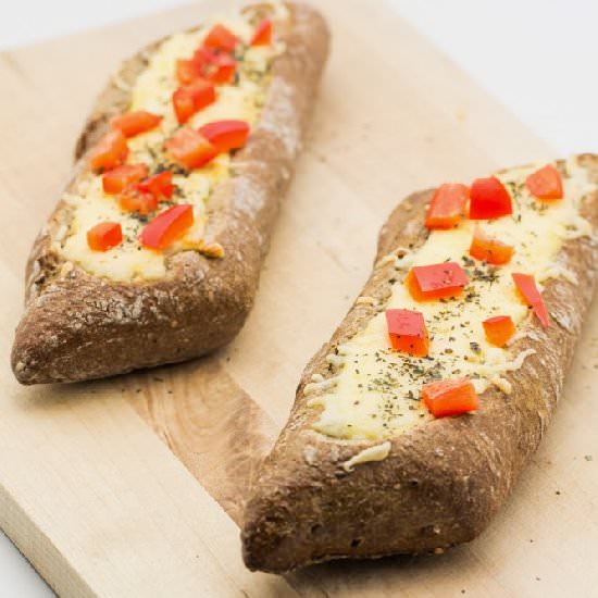 Bread Boats with Roasted Bell