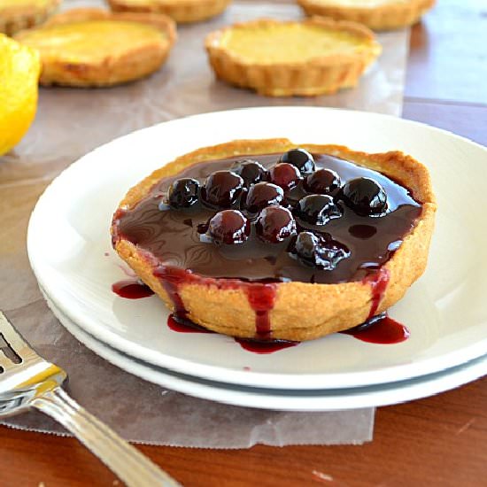 Lemon Tarts With Blueberry Sauce