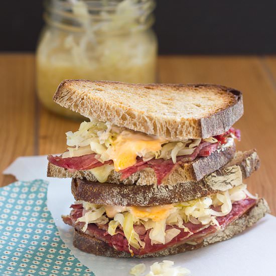 SousVide Corned Beef Reuben