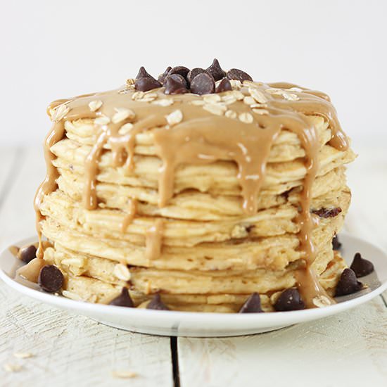 PB Chocolate Chip Cookie Pancakes