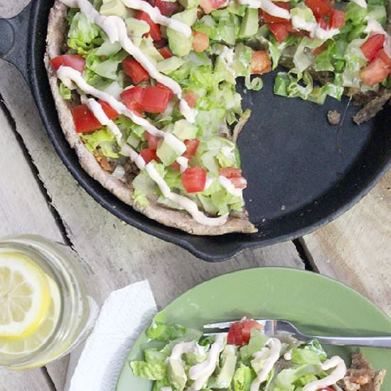 Deep Dish Skinny Taco Pizza