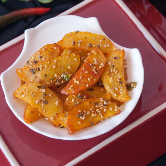 Spicy Potato chips with Sesame Seed