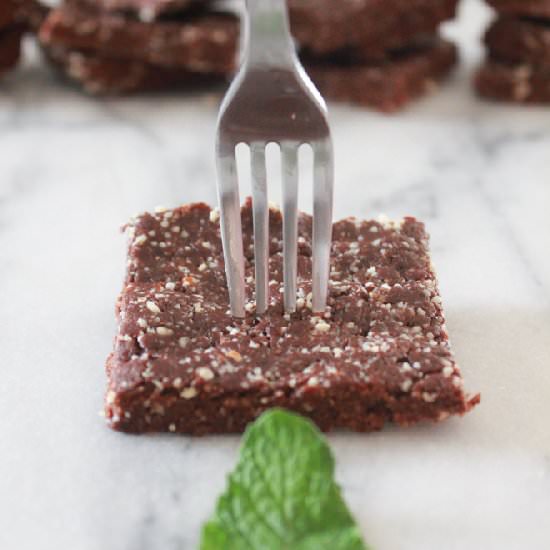 Raw mint brownies