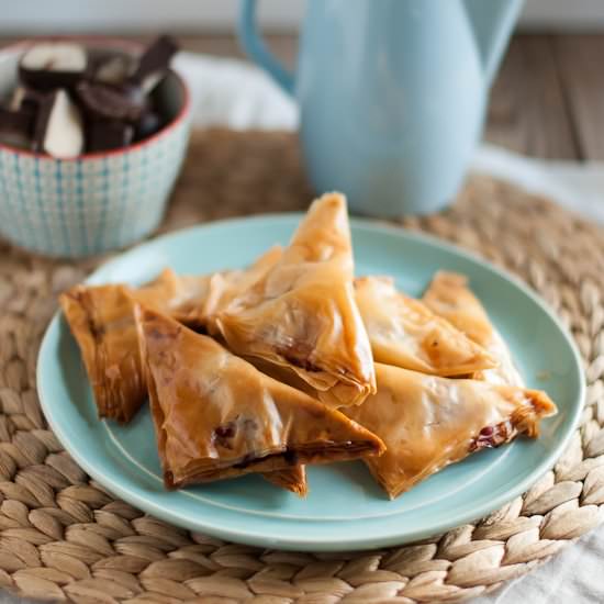 Marzipan and Cherries Filo Pastry