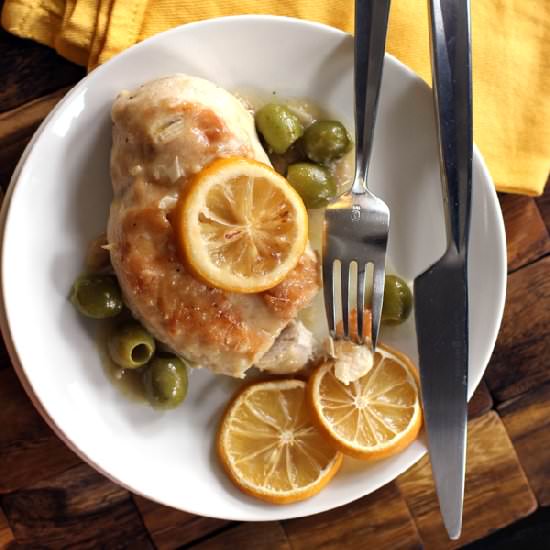 Chicken w/ Roasted Lemons and Olive