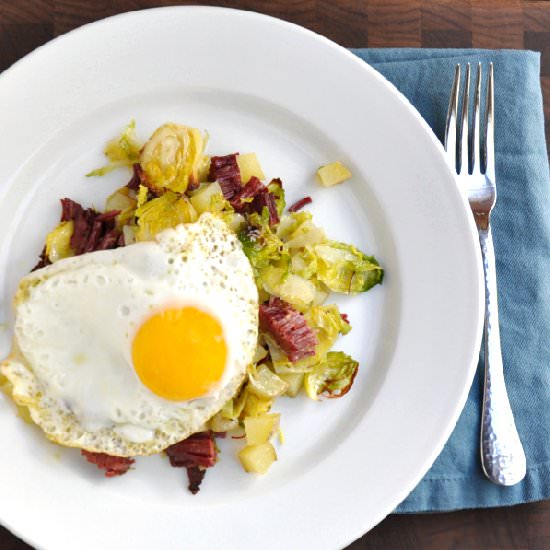 Corned Beef Hash w Brussels Sprouts