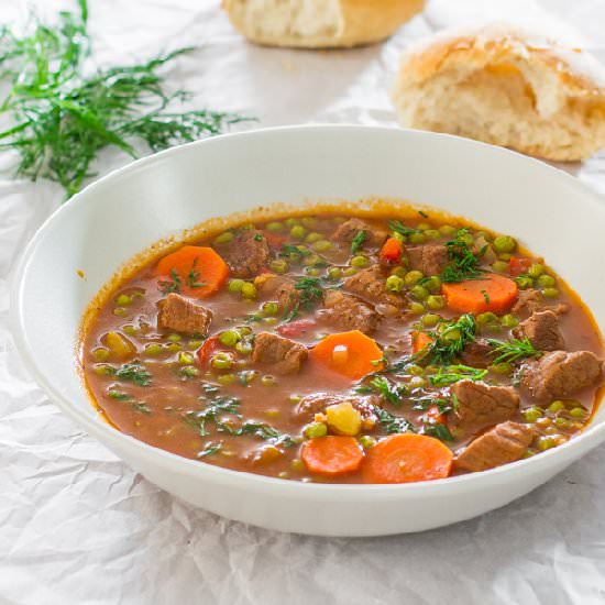 Romanian Beef and Pea Stew