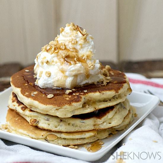 Hazelnut and Granola Pancakes