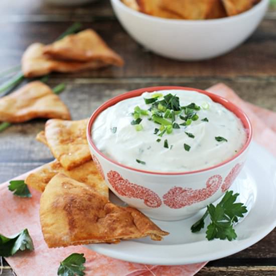 Spiced Pita Chips & Goat Cheese