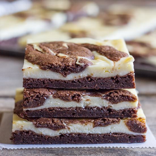 Cheesecake Swirled Fudge Brownies