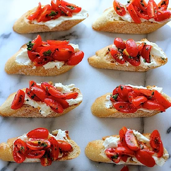 Crostini with Feta and Tomatoes