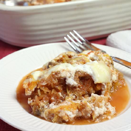 Sausage & Mushroom Spaghetti Squash