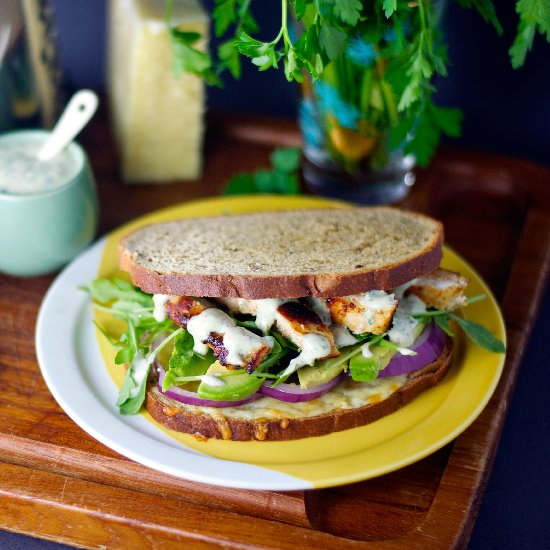 Parsley-Marinated Chicken on Rye