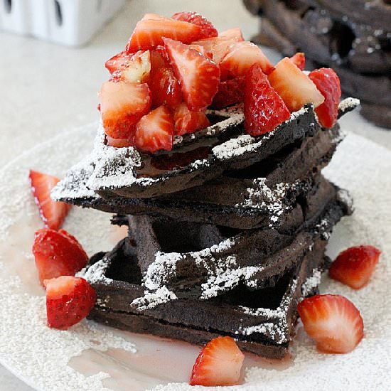 Chocolate Coconut Strawberry Waffle