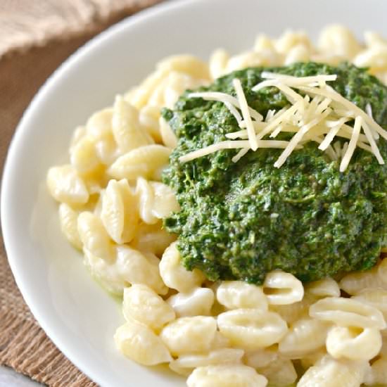 Mushroom, Kale, Spinach Puree
