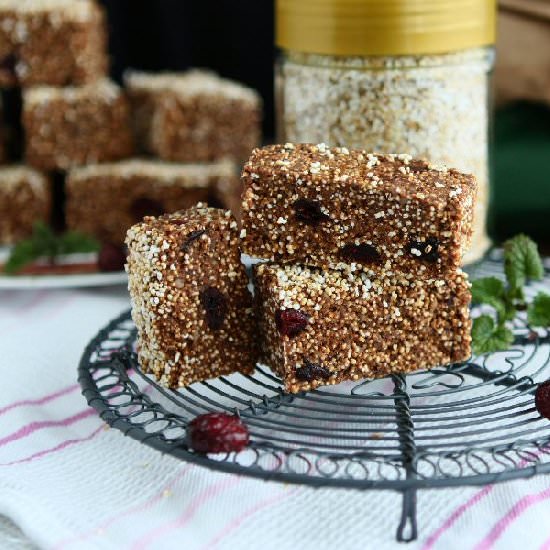 No Bake Amaranth Bars (Vegan, GF)